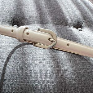 White Genuine Leather belt - size large